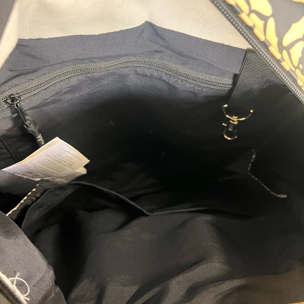 Patterned Black and Gold Women's backpack Bag